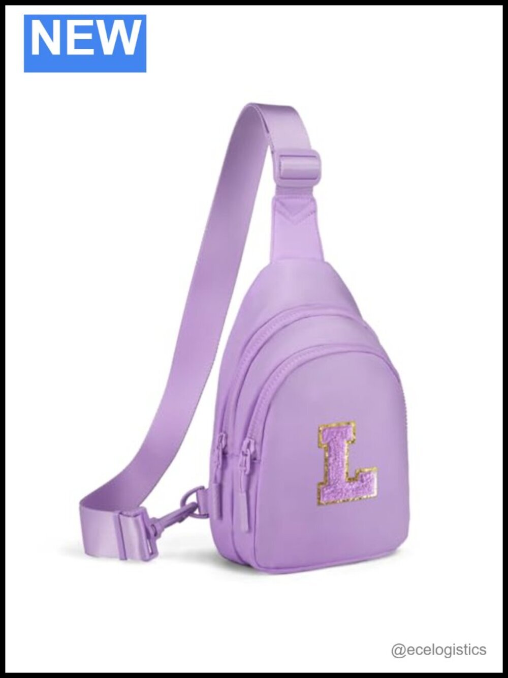 Small Initial Sling Bag - Crossbody Fanny Pack with Adjustable Strap